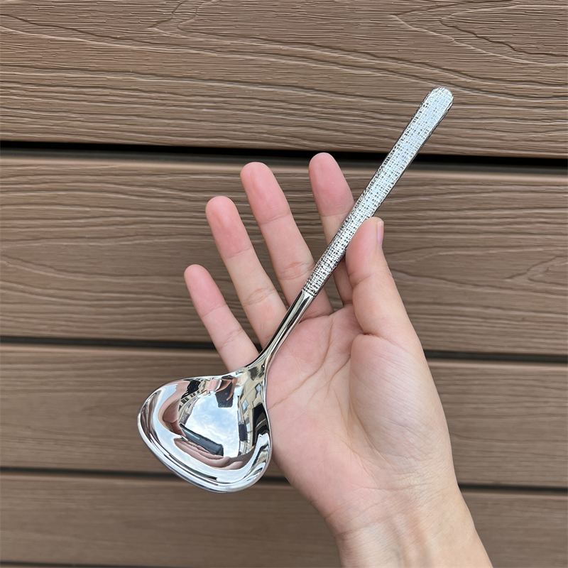 【轻奢锤纹】304不锈钢汤勺稀饭粥勺小号盛汤匙长柄调羹火锅勺