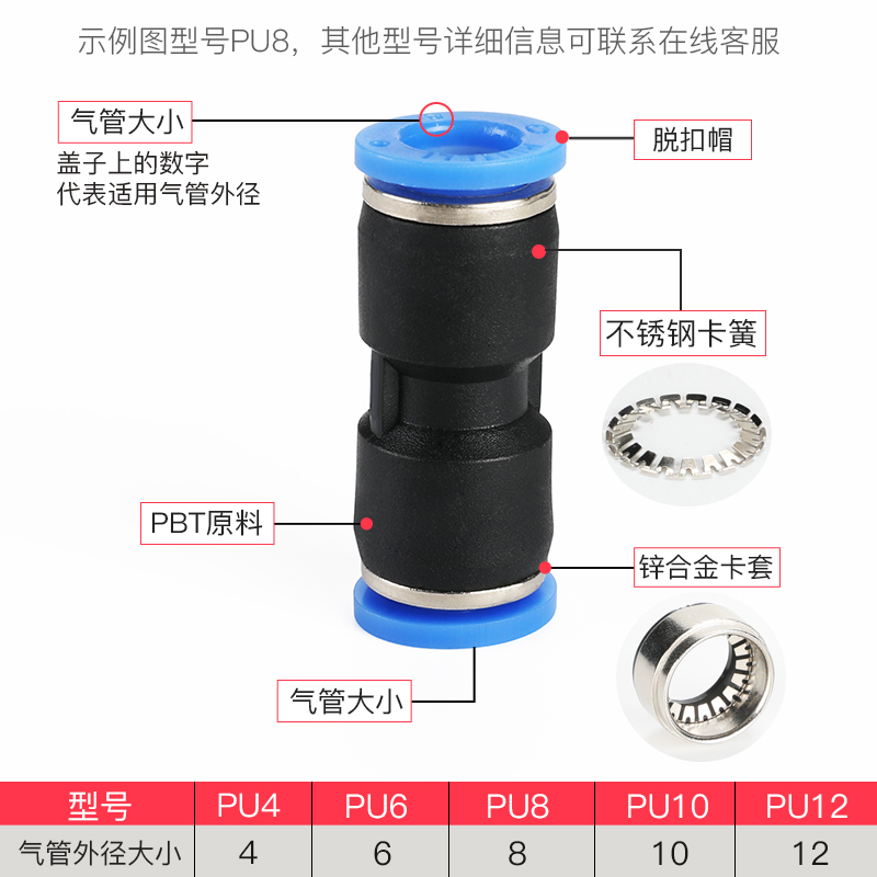 高压软管气快速插塑料对