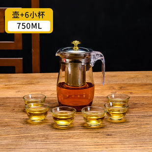 泡茶壶不锈钢内胆飘逸杯玻璃茶壶家用泡茶壶加厚防爆花茶壶功夫茶