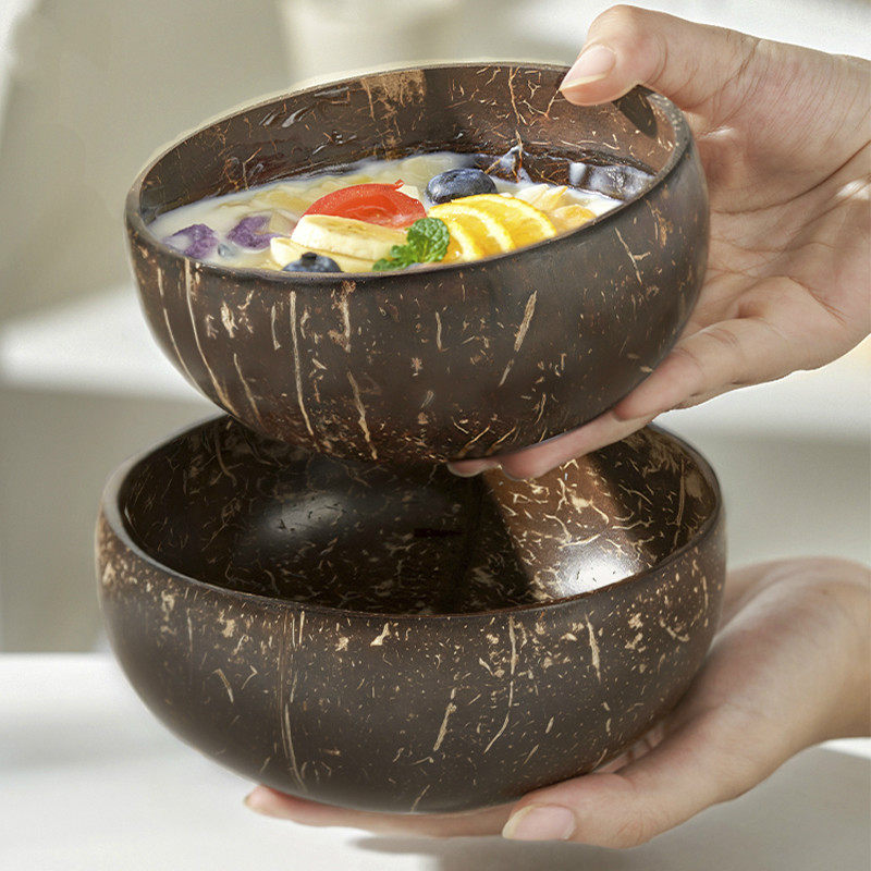 ins风酸奶碗带勺家用甜品碗早餐燕麦片碗水果沙拉碗椰子壳碗,居家日用,书写板,淘宝优惠券,粉丝福利购,淘宝优惠卷