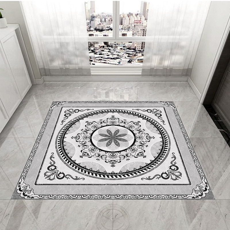 简约现代客厅拼花地砖800x800灰色玄关抛晶砖餐厅仿水刀拼图瓷砖