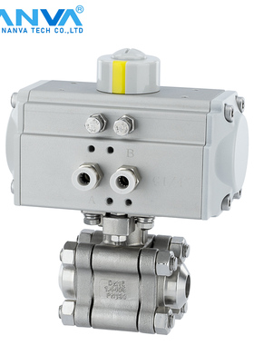 NANVA 气动高压焊接球阀Q661F PN130 SS304不锈钢高中压切断阀