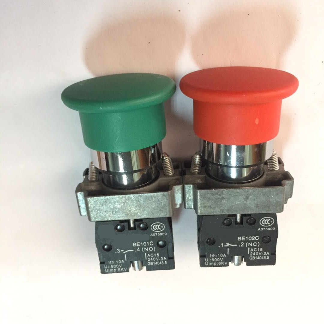 双科电气 蘑菇头复位型控制按钮开关 SKB2-BC10/G绿