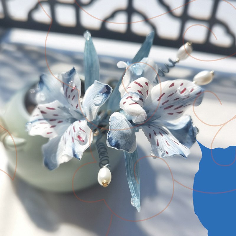 热缩片新手图纸懿坤宫原创热缩立体簪花发簪图集花瓣图纸a4纸打印