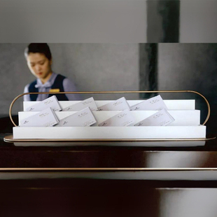 售楼部高端名片盒高级不锈钢多格前台名片架酒店卡摆放收纳盒定制