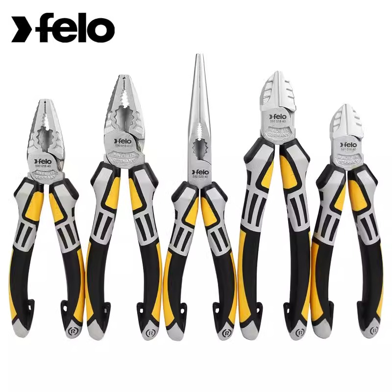 德国FELO飞龙钢丝钳进口镀铬钳子工具尖嘴钳斜口钳强力老虎钳NWS