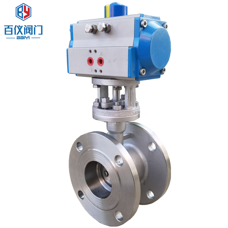 气动硬密封法兰蝶阀高温蒸汽耐磨304 316气动法兰蝶阀D643W/H-16P