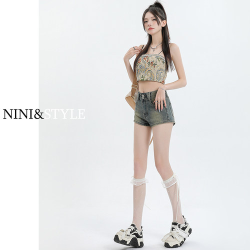 复古牛仔短裤女夏季新款