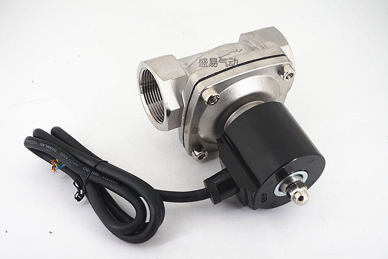 1寸半不锈钢防水电磁阀水下喷泉专用开关阀DN40耐腐蚀气阀220V24V