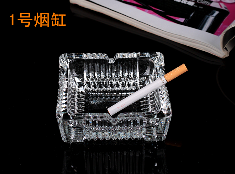方形玻璃烟灰缸欧式透明