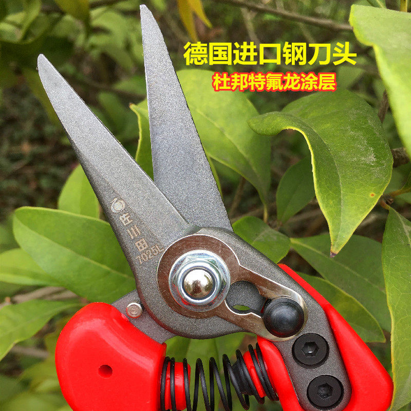 佐川田德国钢修枝剪省力采果剪刀进口尖头盆景花卉枝条修剪插花