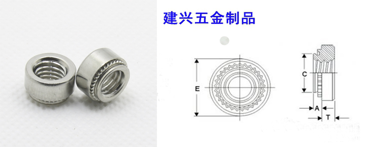 304不锈钢压铆螺母 白钢压板铆螺母 CLS压铆螺帽M2m3m4m5M6M8M10