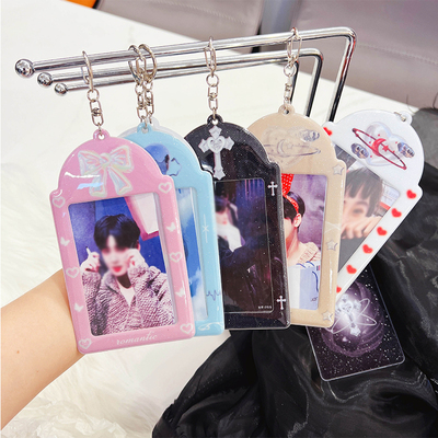 INS Harajuku style Photocard Holder Bowknot 3 Inch Kpop Idol