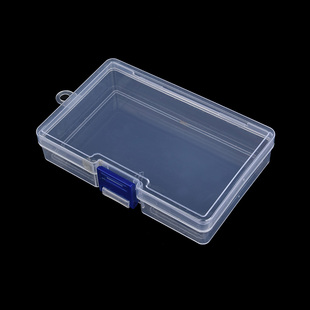 蓝扣透明PP塑料盒长方形128x82x27电子配件盒产品包装零件收纳盒