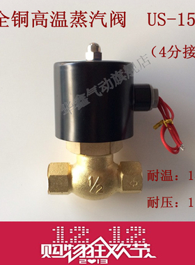 US-15 4分蒸汽阀 高温蒸汽电磁阀 2L170-15 G1╱2接口 AC220V优质