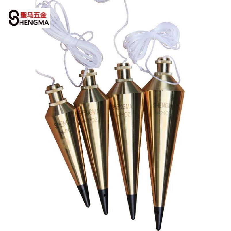 吊线垂木工实用稳定线坠陀垂直圆柱型高精度线锤工地铜线坠防摆动