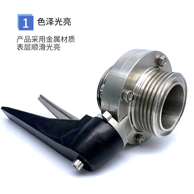 腾信304不锈钢外螺纹蝶阀鸭嘴手动卫生级T型SMS圆螺纹阀门流体水