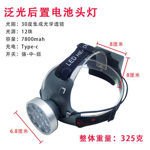 磁石岛散光头灯后置电池