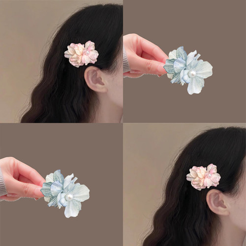 灵感缪斯！牡丹花朵发夹！清新淡雅碎发夹氛围感刘海夹盘发器边夹