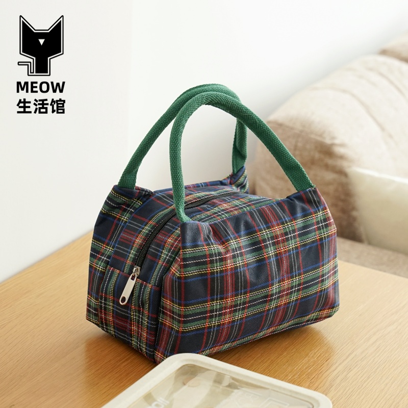 手提学生饭盒袋上班族大容量时尚便当包手拎小号日式午餐冰保温包