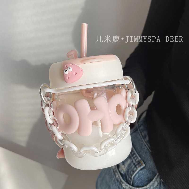 水杯女高颜值夏季咖啡便