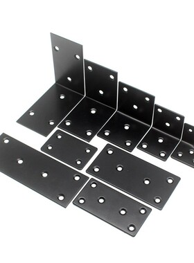 四方不锈钢黑色角码固定件支架 层板托 90度直角角码黑色直片支撑
