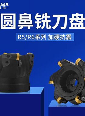 EMR圆鼻刀盘CNC数控开粗R5/R6 50/63/80/100面铣刀盘黑色加硬抗震