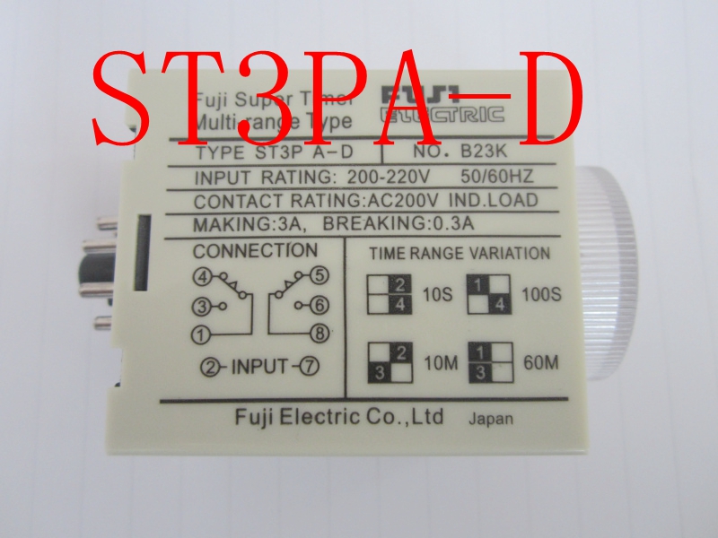 时间继电器ST3PA-D AC220V DC24V 380V 时间10S 100S 10M 60M可调