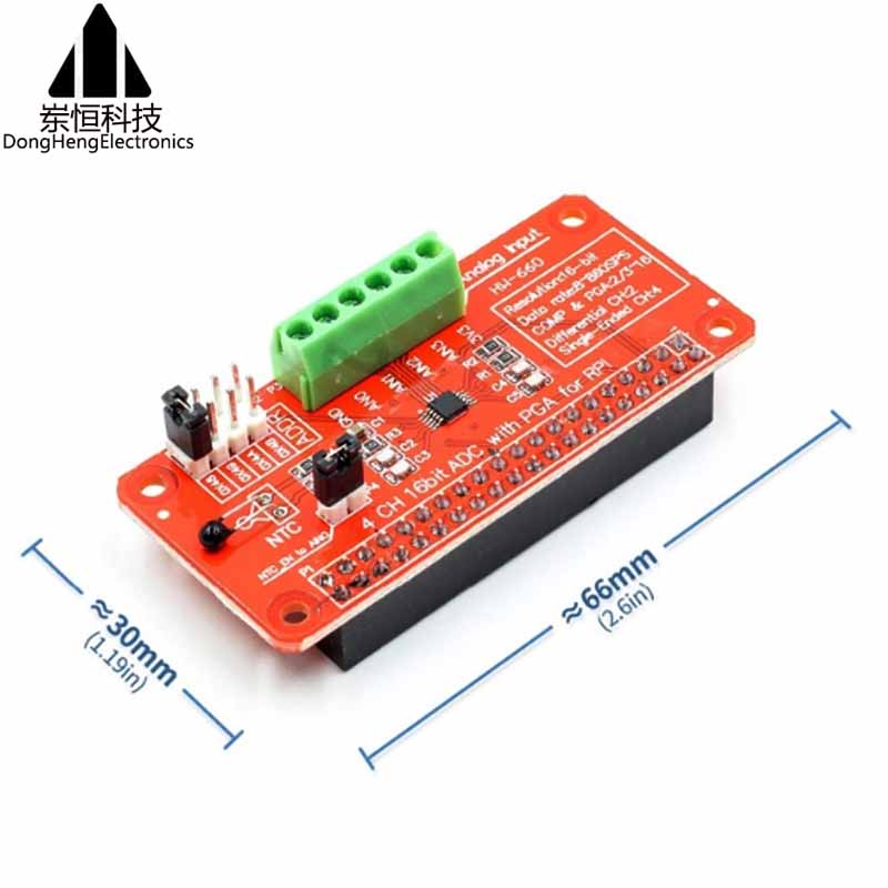 兼容 Raspberry Pi 3/2/B+ ADS1115-ADC模块 模数转换器