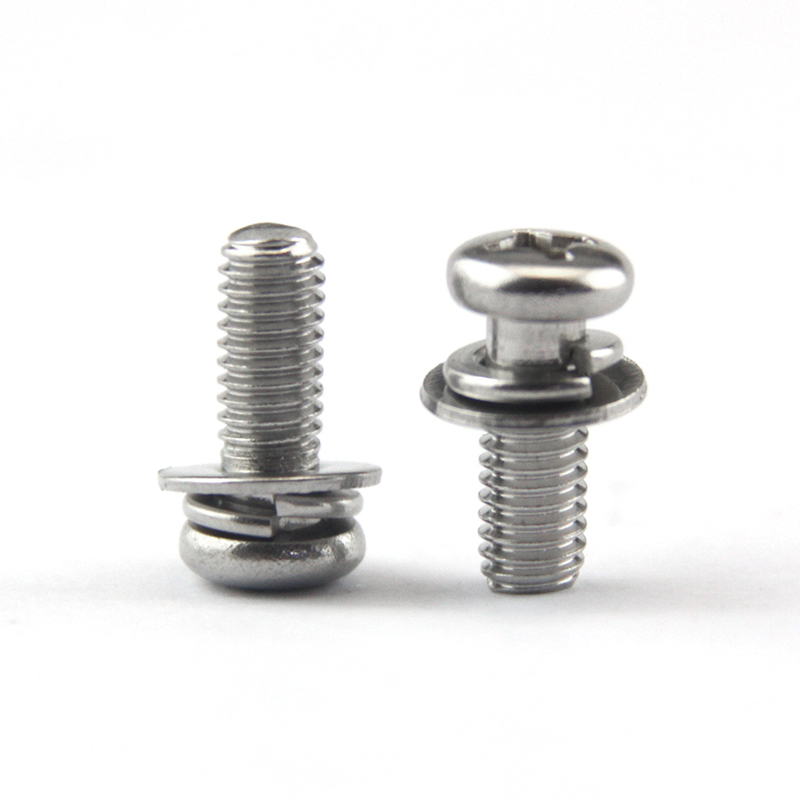 不锈钢组合螺丝圆头三钉
