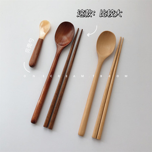 加长款木质勺子筷子套装喝汤拉面火锅餐厅家用厨房隔热勺韩式搅拌