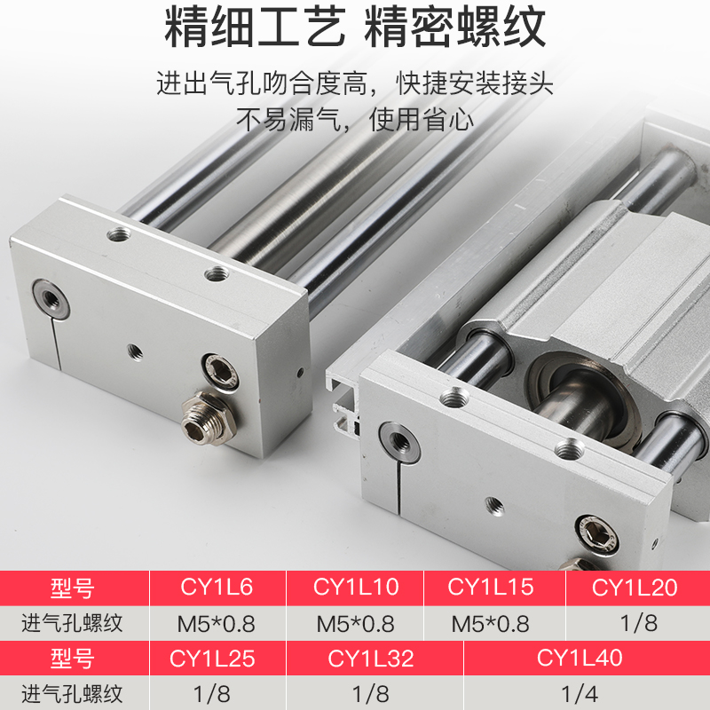 RMTL磁耦式CDY1LS三杆无杆气缸CY1L25H-100/200/300/400/500/1000