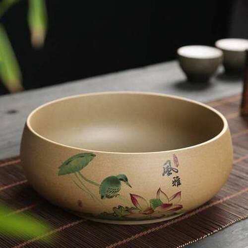 中号粗陶茶洗瓷家用杯盆