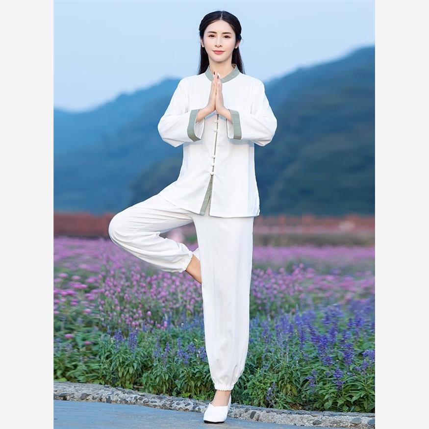 中式国风唐装棉麻汉服套