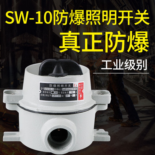 SW-10 防爆照明开关10A防水防暴工业三相电源防爆灯开关220V380V