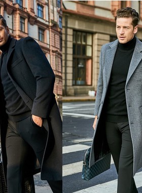 long Jacket for Men Winter Jackets Clothes Trench Coat Mens