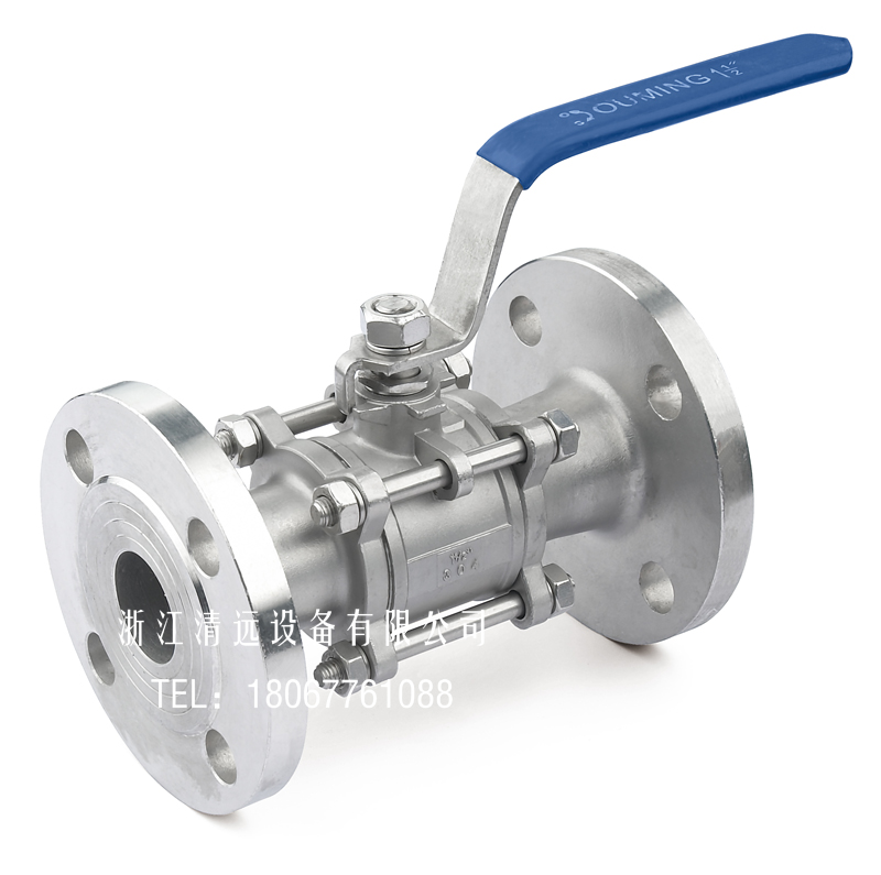 不锈钢三片式法兰球阀段