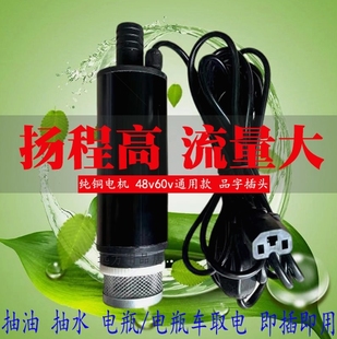 直流抽水泵浇水浇菜48v60v电瓶车抽水泵电动抽水机12v24v抽柴油泵