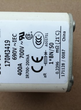 BUSSMANN巴斯曼ETN熔断器170M3419保险熔丝维修开关690V700V400A