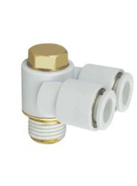 外六角螺纹双头接头双管快插KQ2Z04/06/08/10/12-M5 01 02 03 04