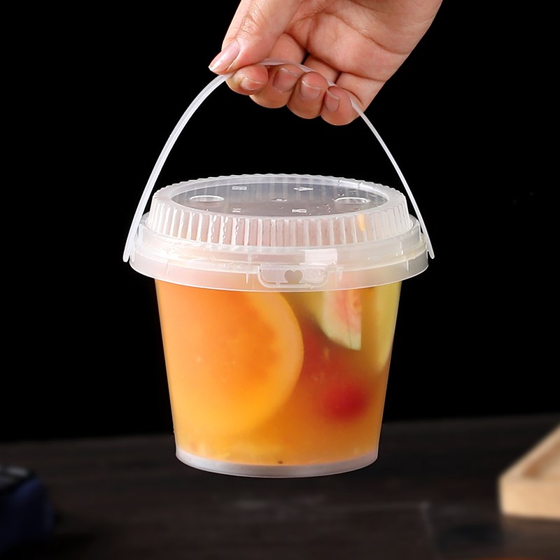 水果茶桶杯手提一次性奶