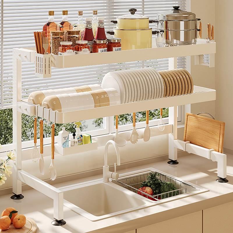 白色厨房水槽置物架多功