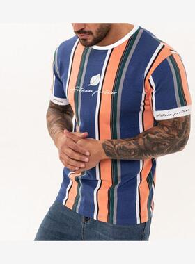 2019  Men's summer short-sleeved striped t-shirt短袖男夏t恤