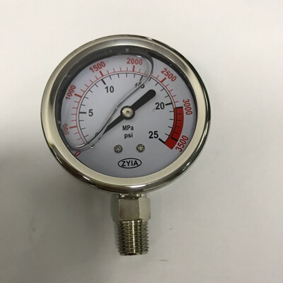 耐震压力表 YN-60 0-25mpa 0-3500psi 直径63mm 背后61mm 前68mm