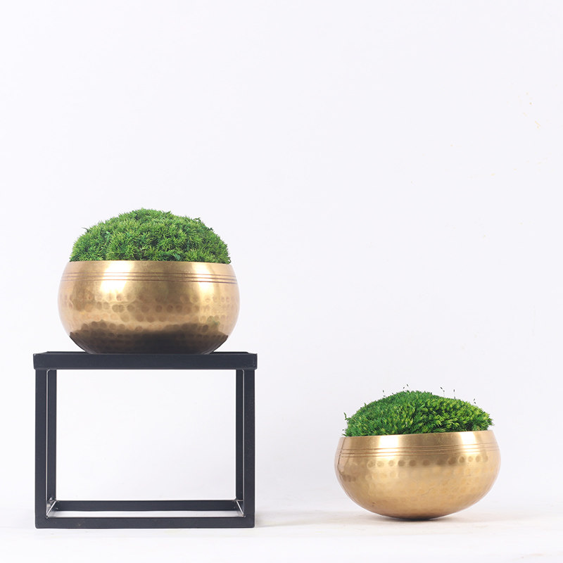 简约金属仿真苔藓植物盆景酒店会所洽谈桌办公桌小型花艺绿植摆件