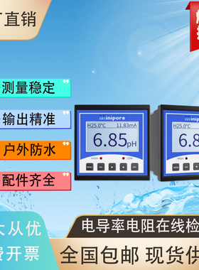 密理博PH计minpore酸碱度方表美仪美控100PH仪表4-20mA信号