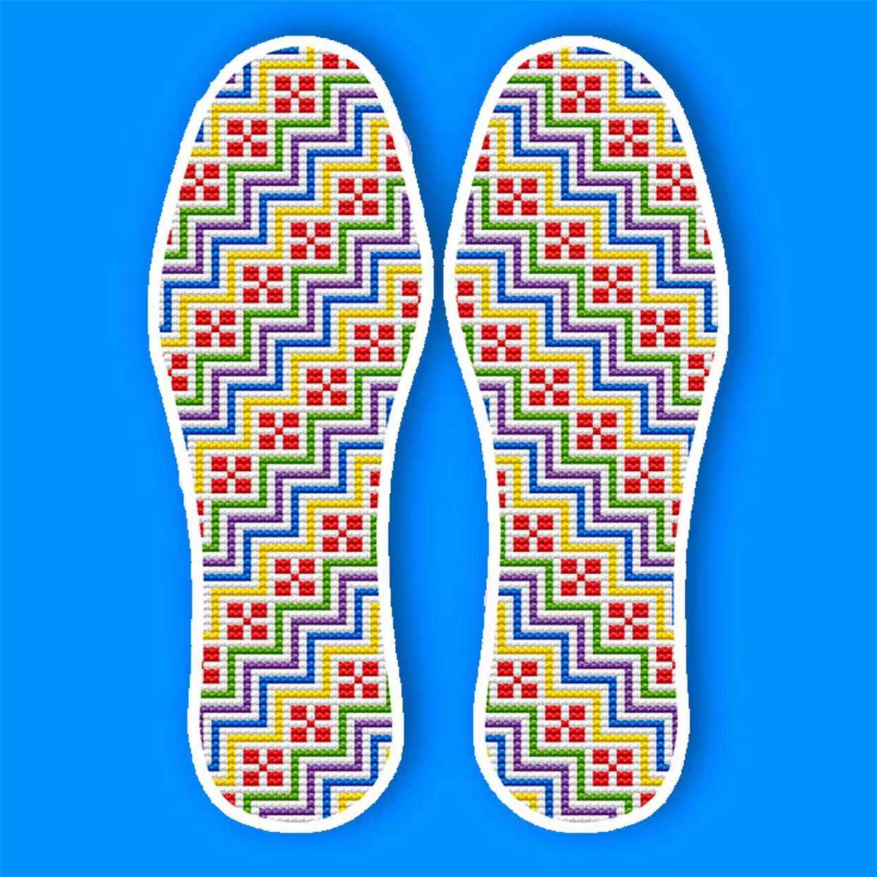 十字绣鞋垫自己绣男女手工绣花鞋垫透气半成品带针线刺绣结婚鞋垫