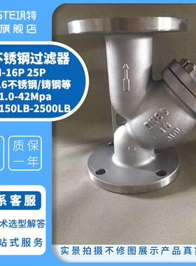 Y型不锈钢法兰过滤器GL41H-16P254064P高温高压304 316LY型过滤器
