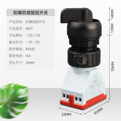 防爆转换开关二档三按钮