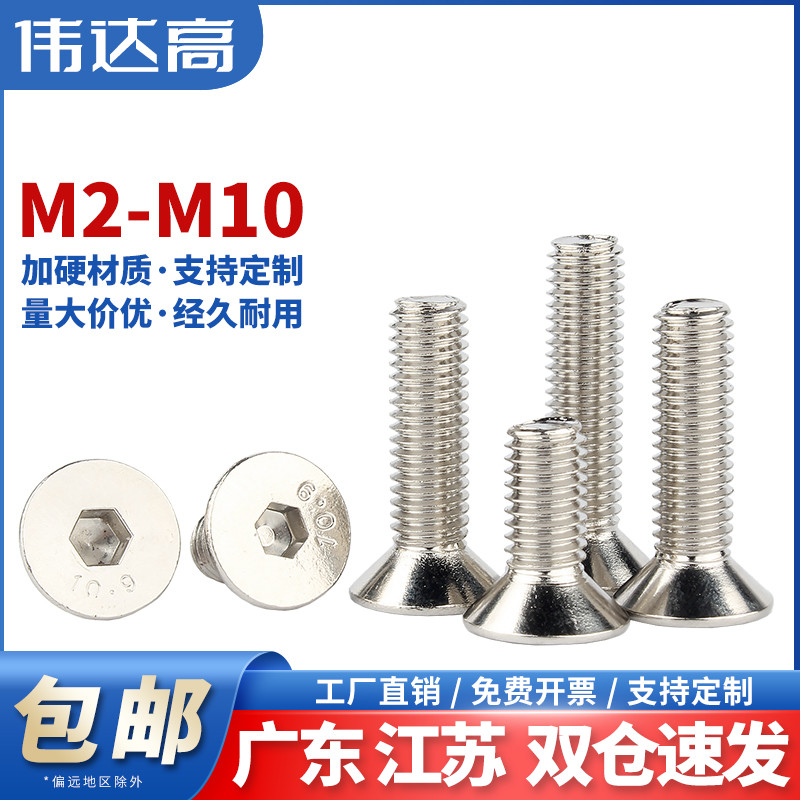 级镀镍沉头内六角螺丝平